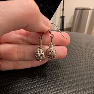 Vintage Sterling Silver Pineapple Earrings